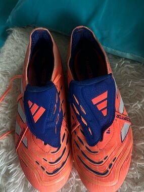 adidas Soccer Cleats Orange with Blue Accents